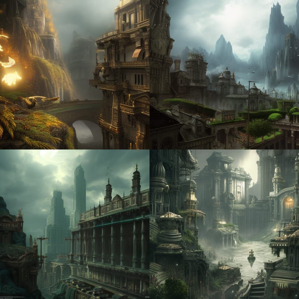 Epic Video Game Scene in Digital Matte Painting