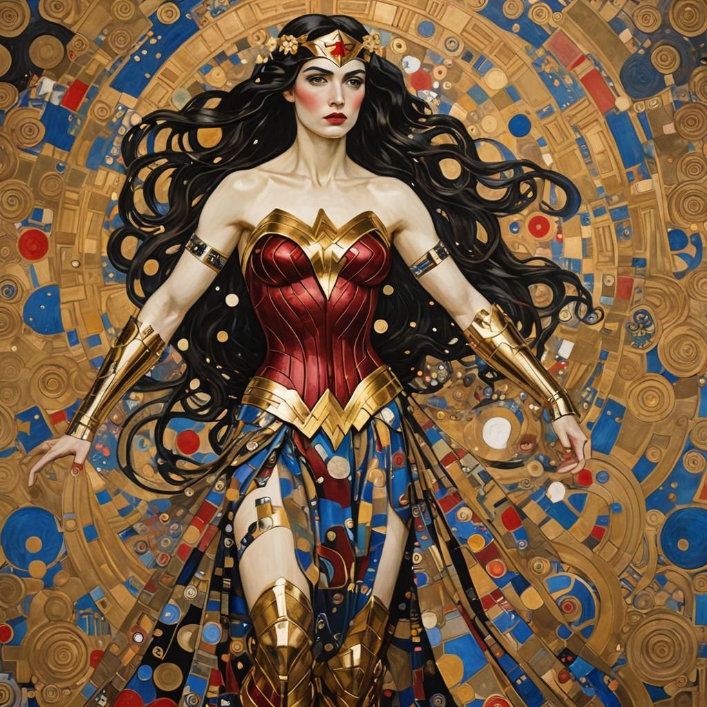 Wonder Woman in Klimt Style