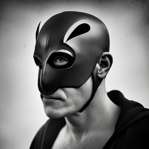 1920s Masked Superhero Portrait in Ambient Light