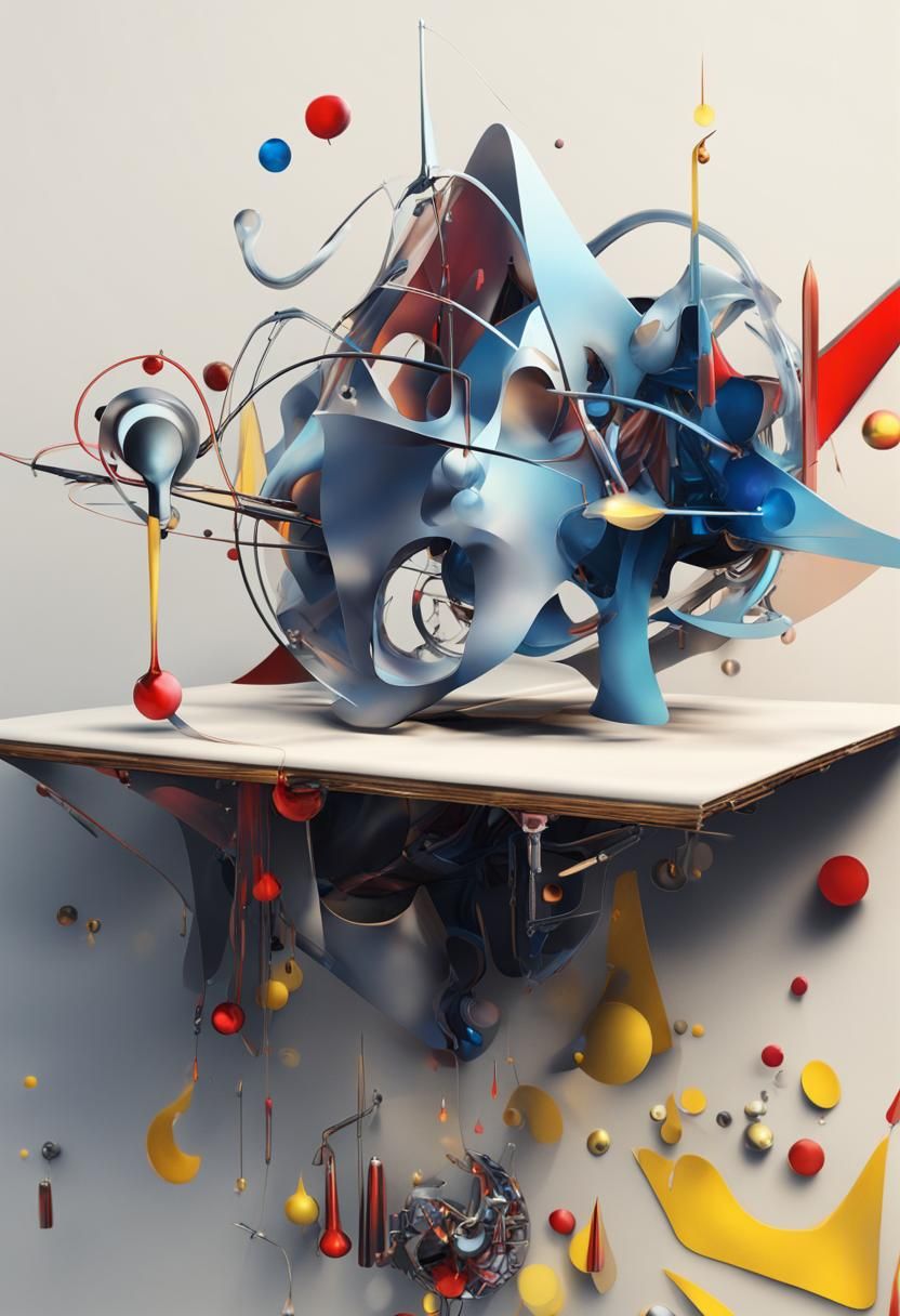 Bizarre Maximalist 3D Render in Magical Realism Style