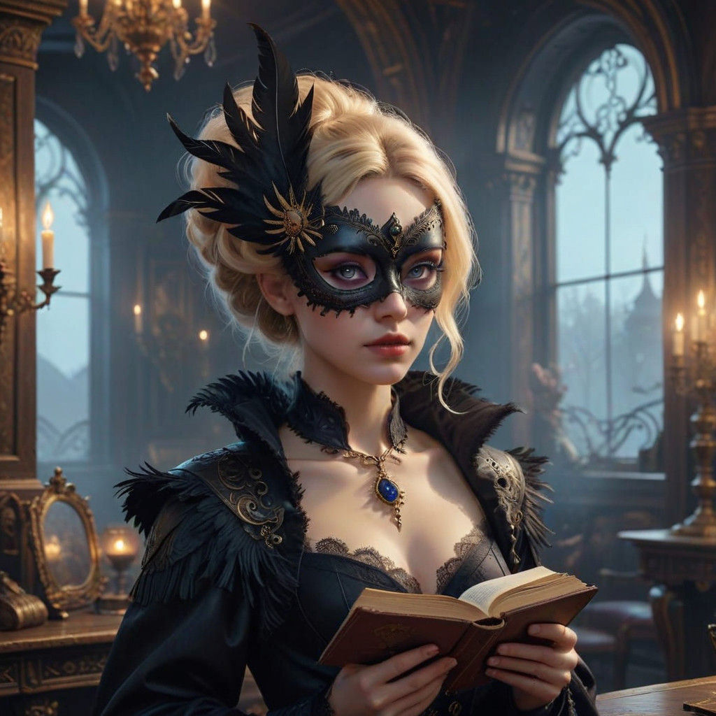 Elegant Witch in Opulent Palace: Realistic Oil Painting