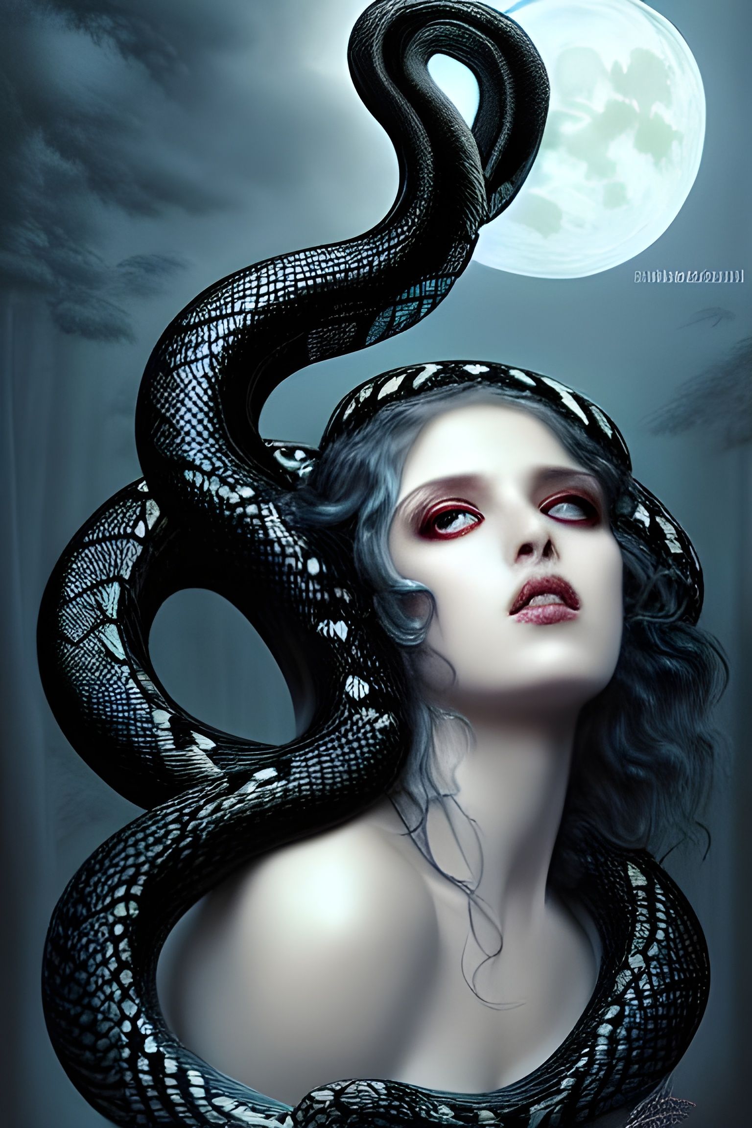 Poison Goddess with Snake in Detailed 3D Render