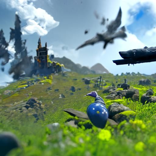 Dove in Flight Amidst Distant Explosions