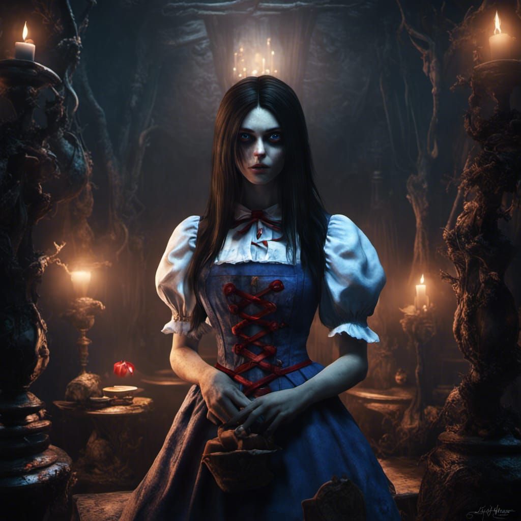 Dark Alice Illustration Inspired by American McGee's Alice