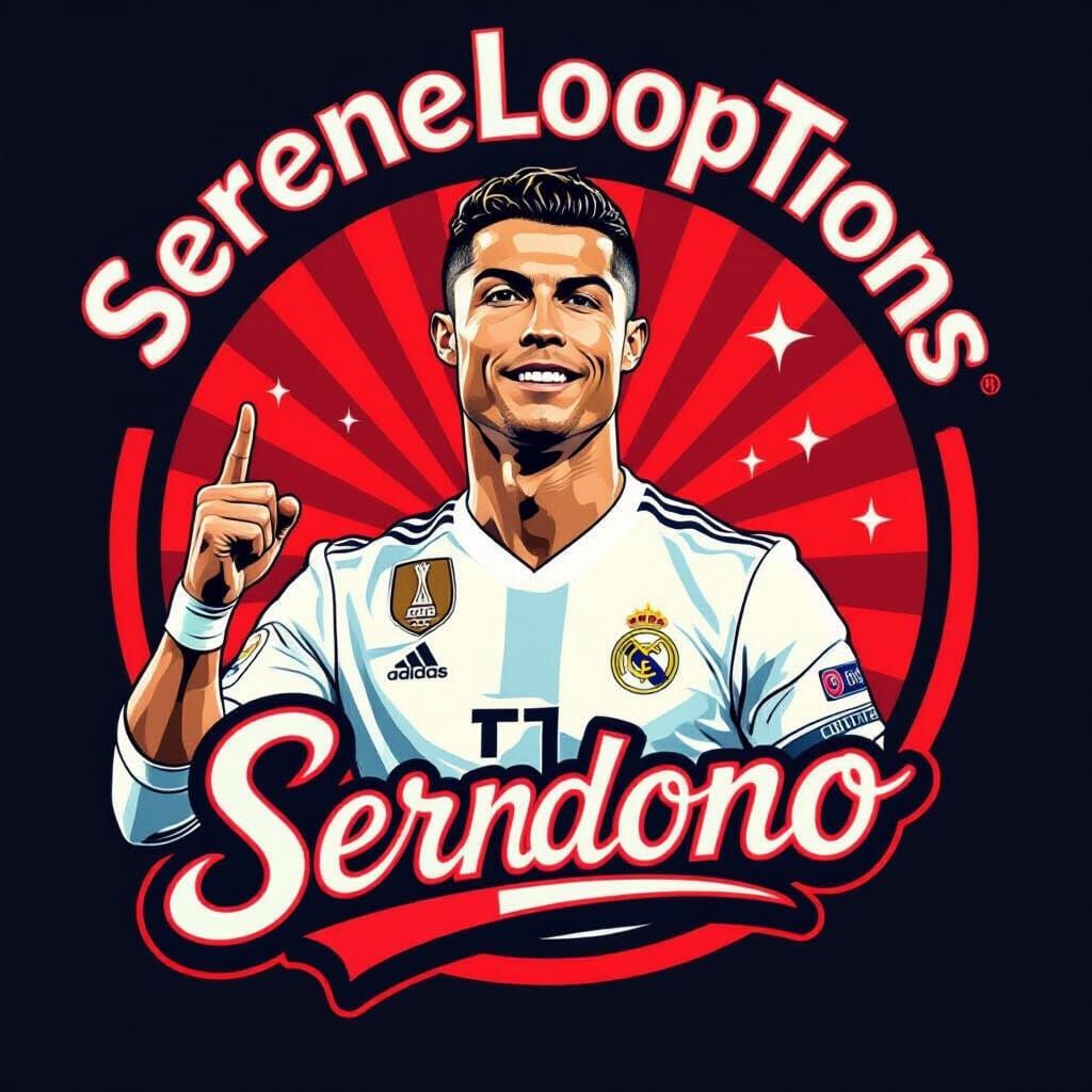 Cristiano Ronaldo Cartoon Logo in Modern Style