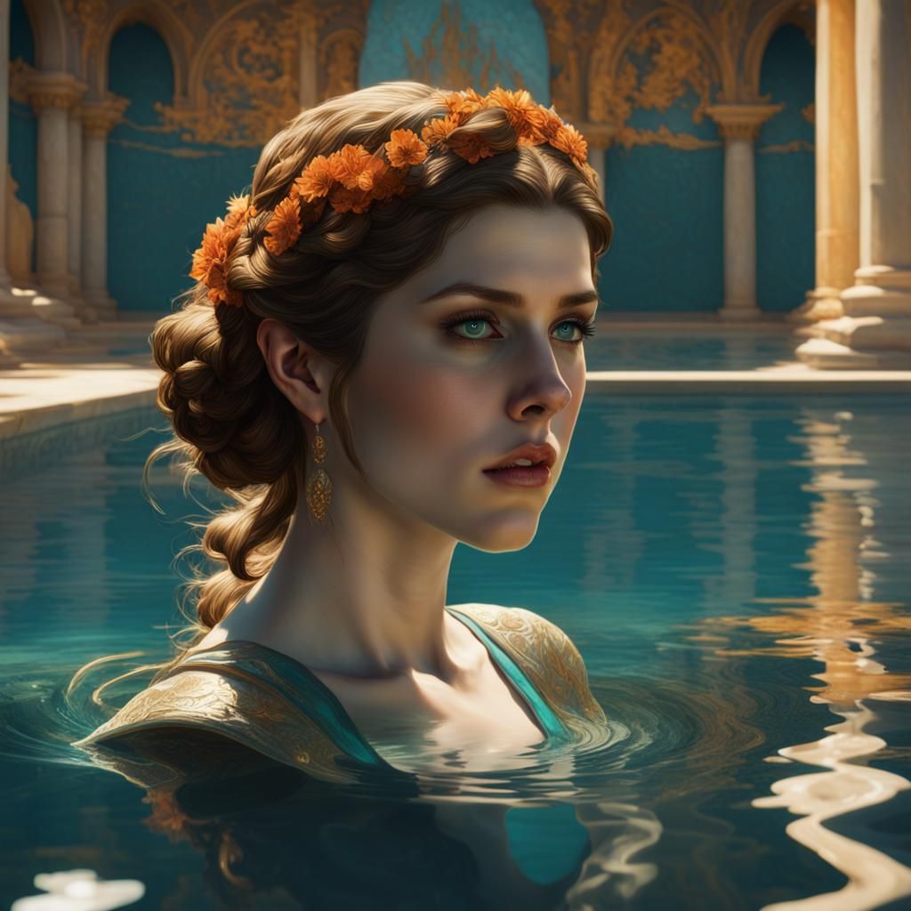 Anna Kendrick Reflection in Parrish Style, Greek Myth