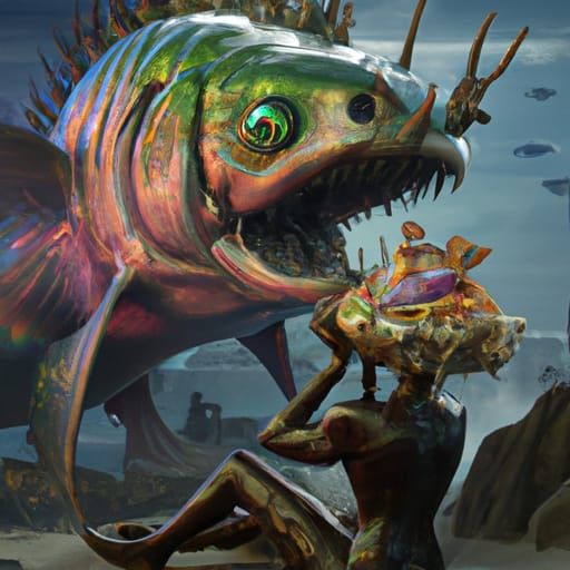 Zombie Mermaid: Brain Eating Fantasy Art