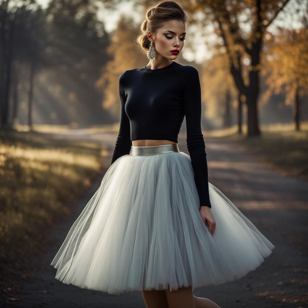 Model in Tulle Skirt: Fashion Photography