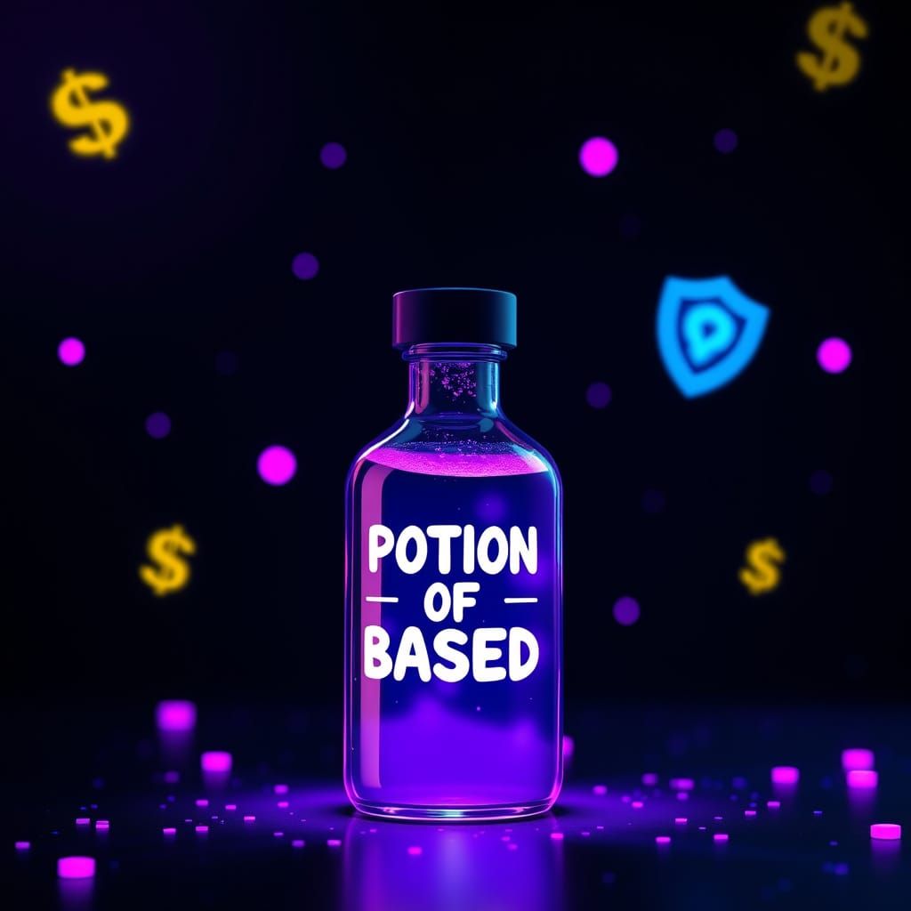 Cute Potion of Based in Synthwave Style