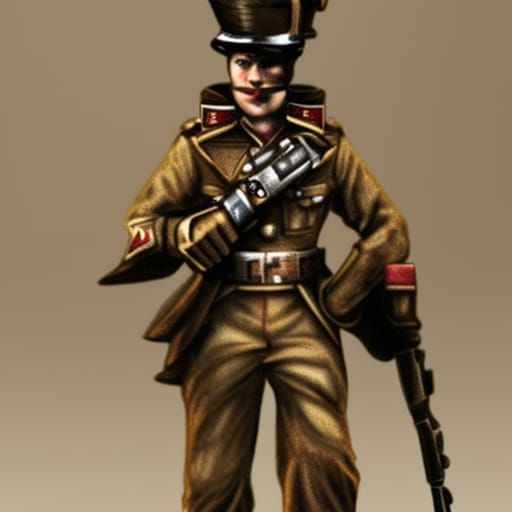 Steampunk Soldier in Detailed Portrait