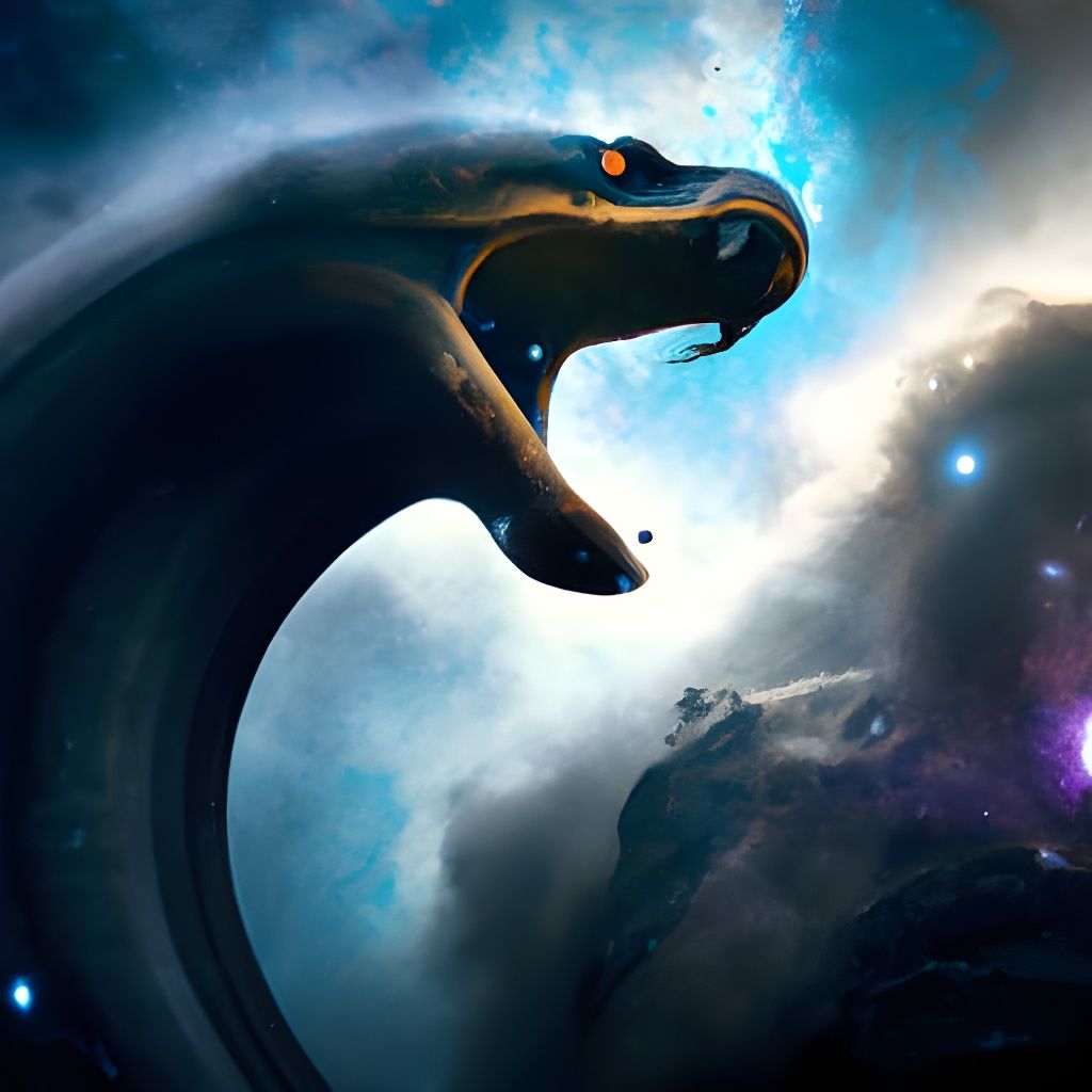 Galactic Snake Eating a Star in Deep Space