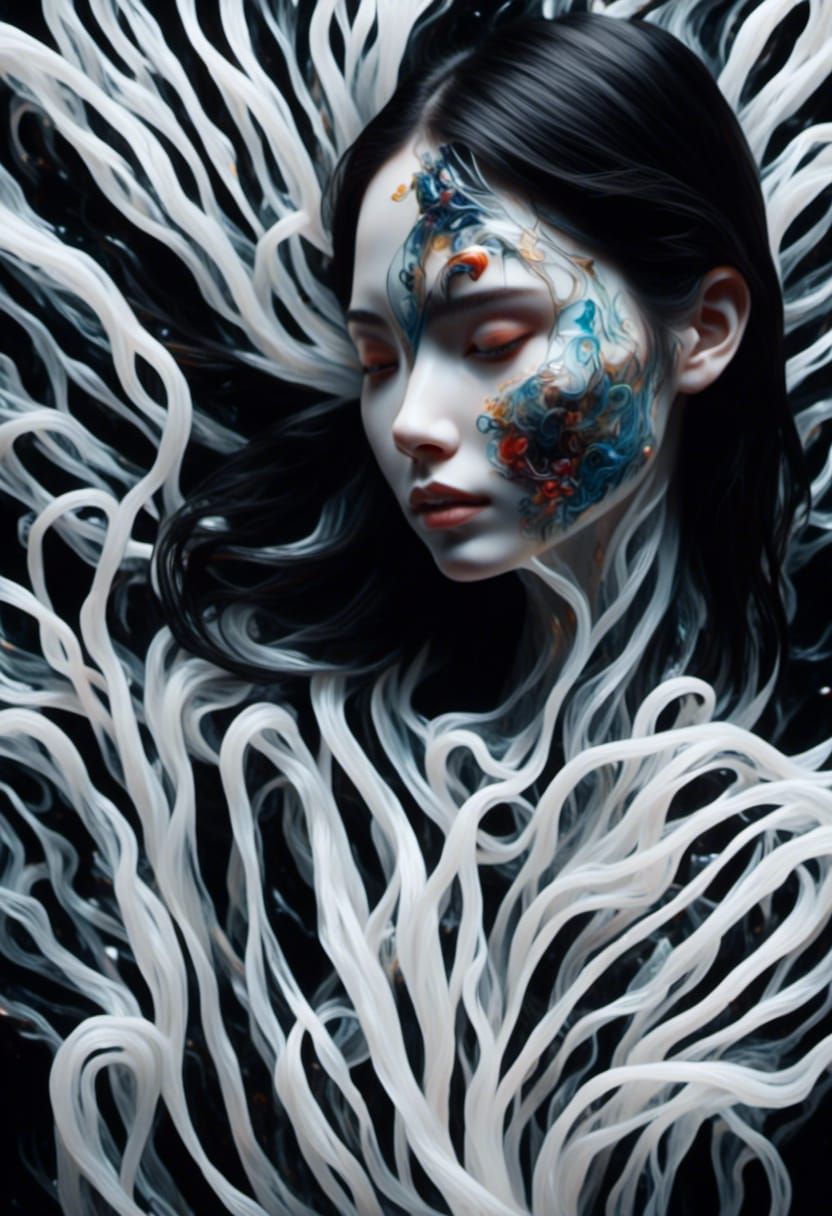 Hyperrealistic Knitted Heart with Man in Suit