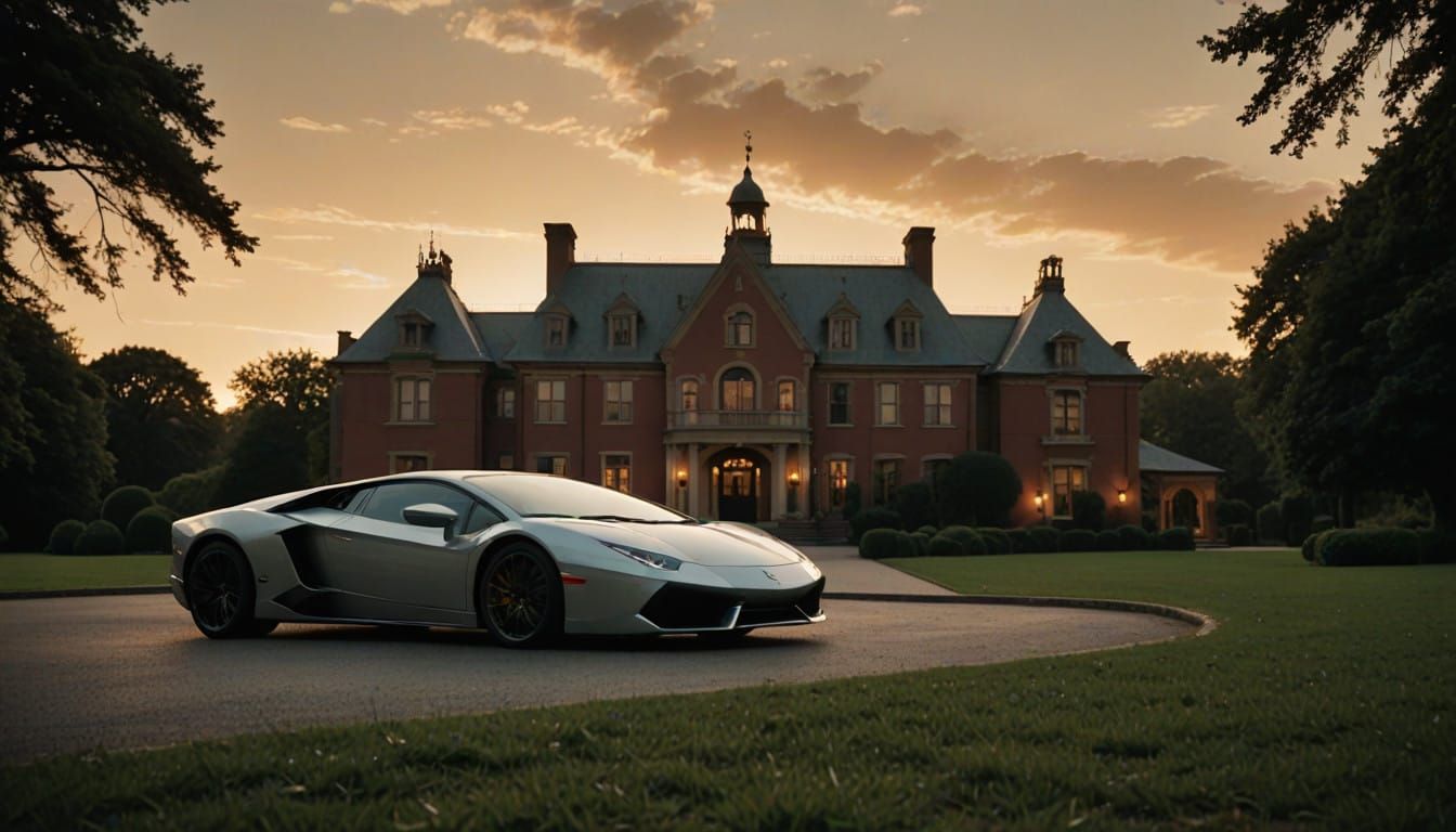 Elegant Estate with Modern Barns and Luxury Sports Cars in W...