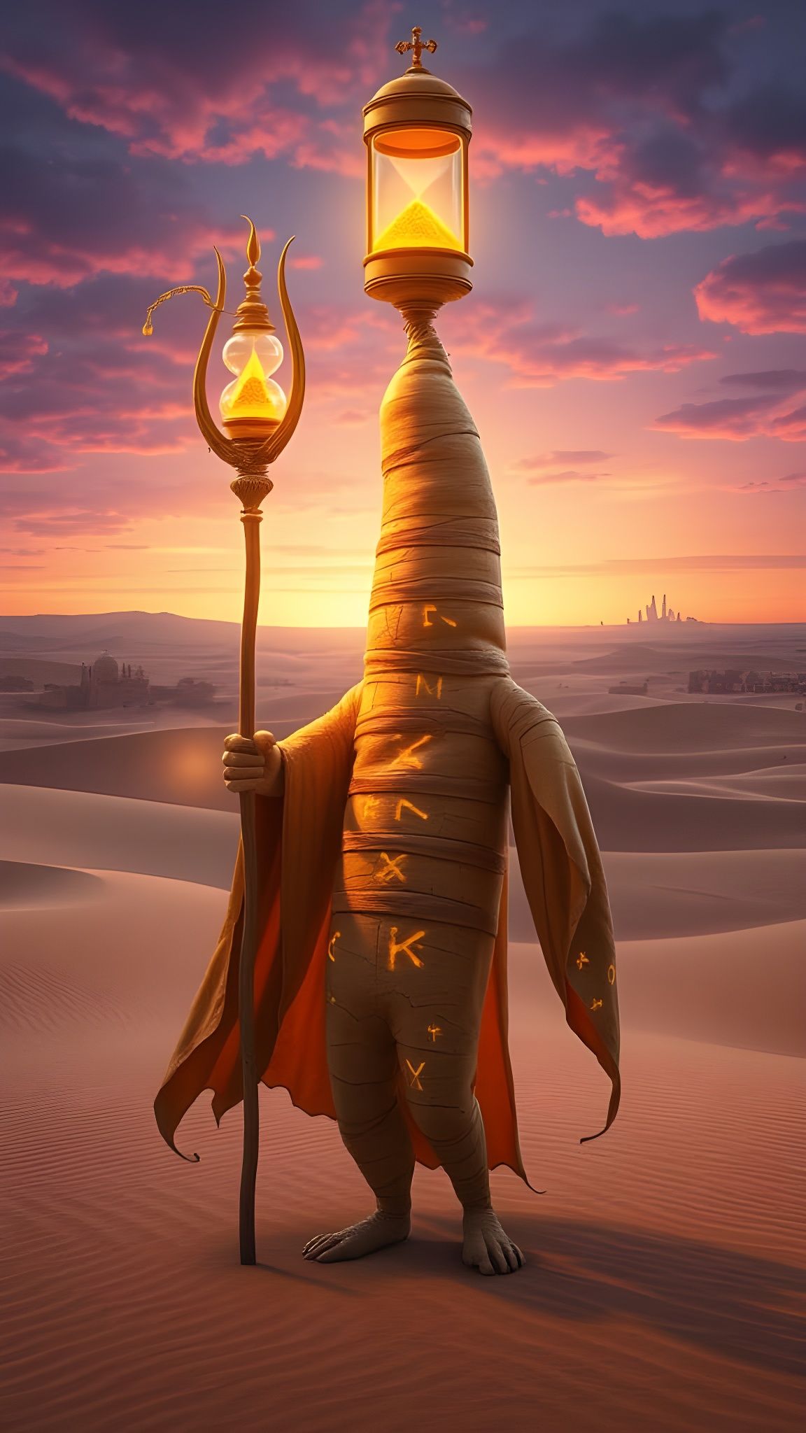 Ancient Parsnip Prophet in Mystical Desert