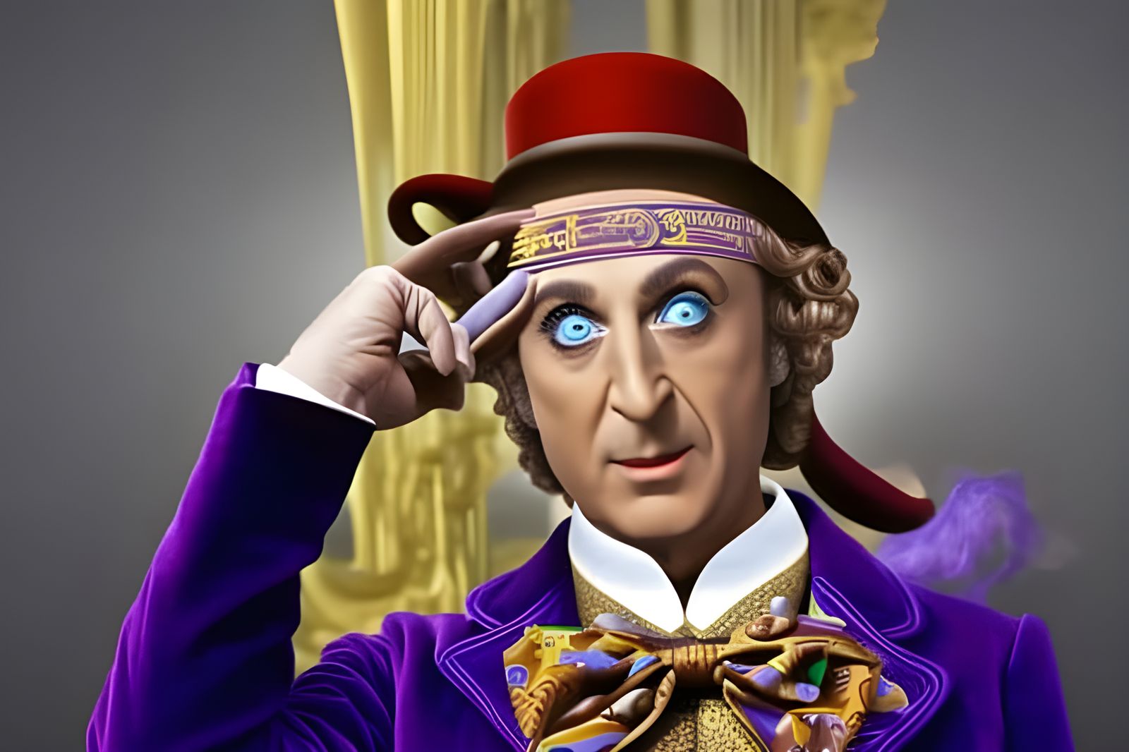 Surreal Willy Wonka Meme in a Fantasy Dreamscape