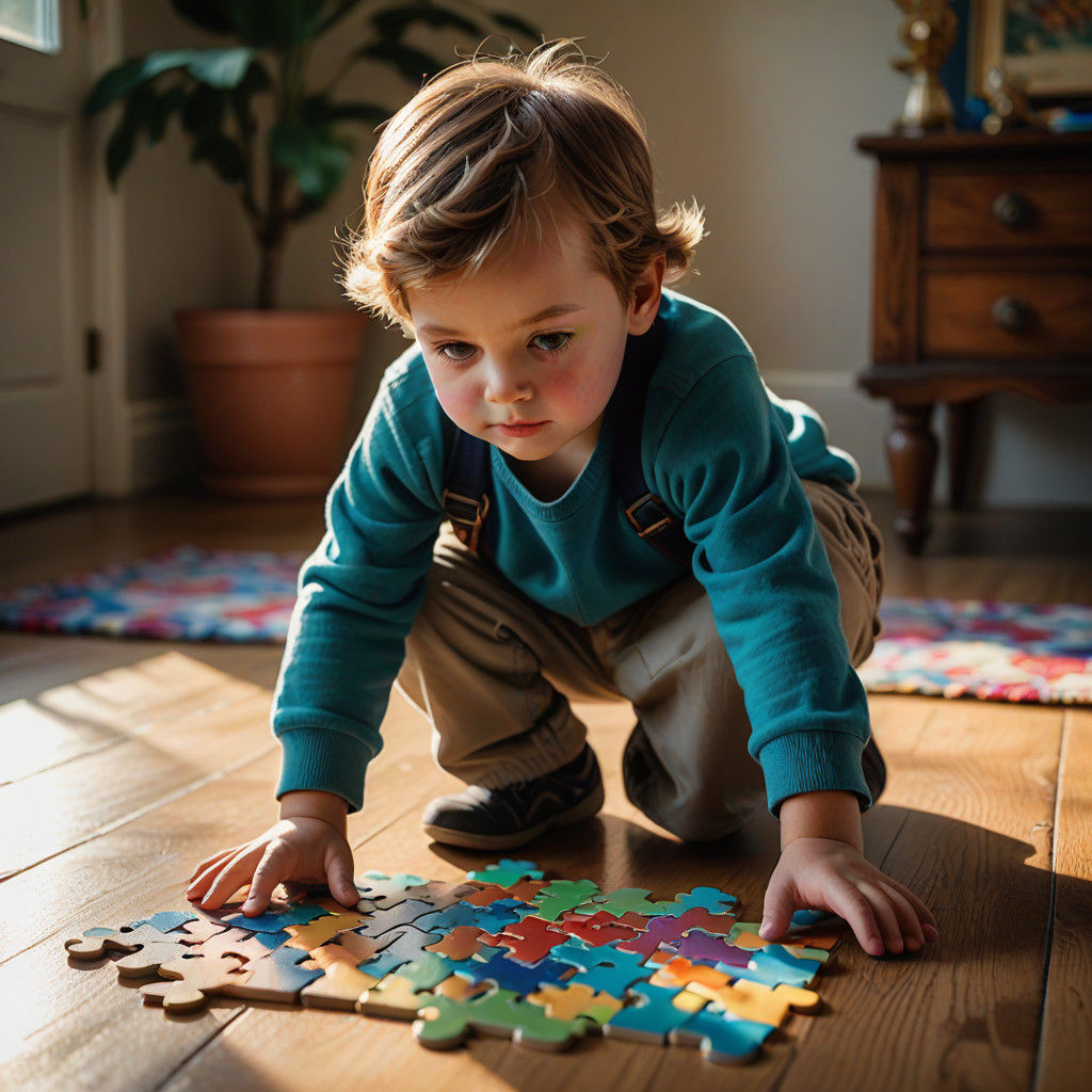 Intricate Peacock Puzzle Unfolds in Warm Morning Light