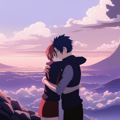 Obito and Rin: Anime Reunion in Ghibli Style