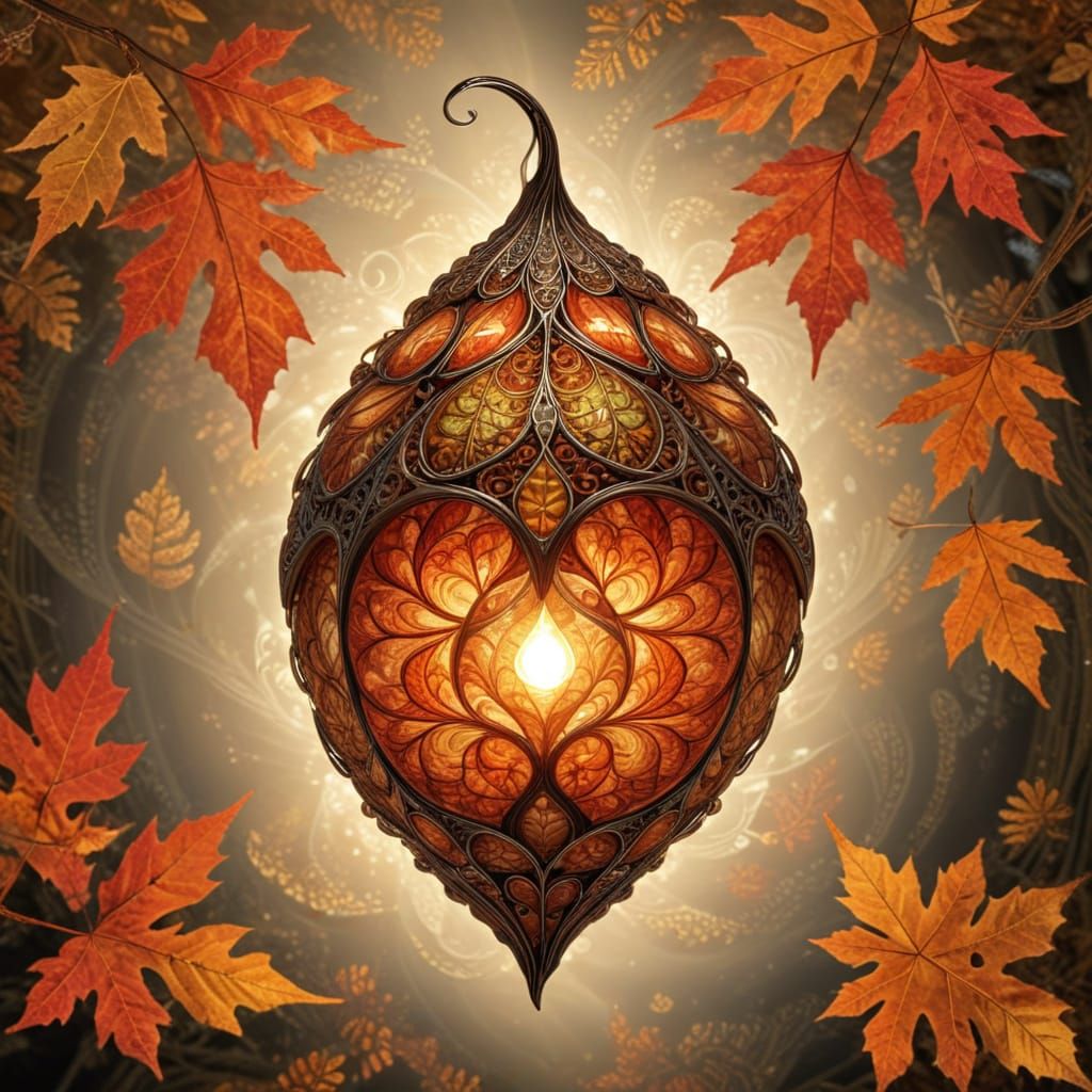 Ethereal Autumn Fractals in Infinite Patterns
