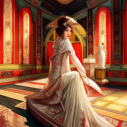 Chinese Palace and Princess: Traditional Art