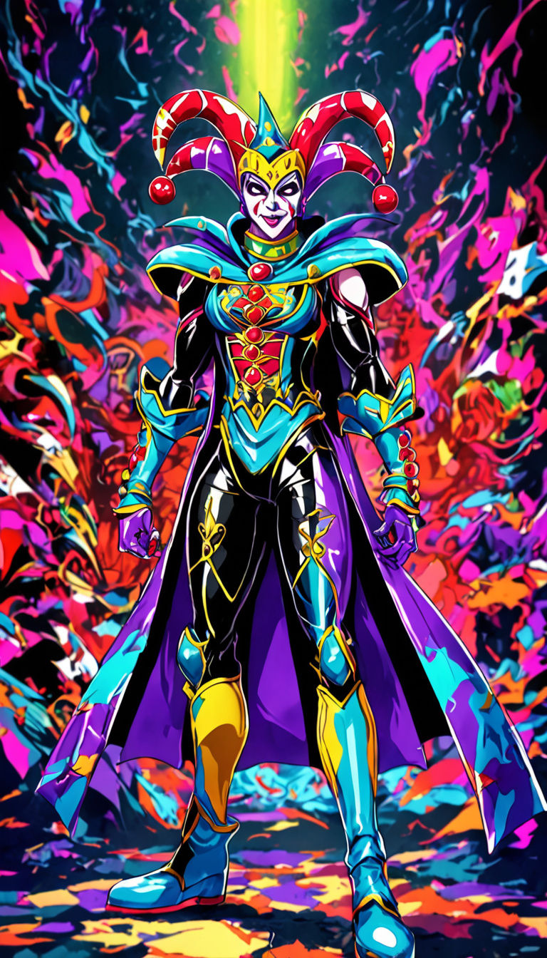 Dark Fantasy Female Bodybuilder Wrestler as Anime Style Jest...