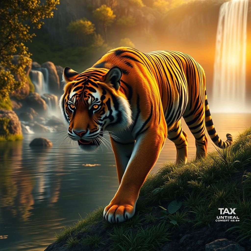 Regal Tiger in Sunset Glow