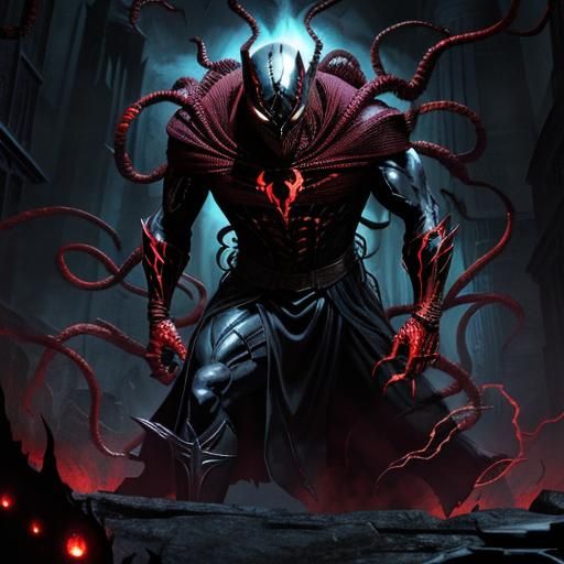 Terrifying Symbiote Fusion in Comic Book Style