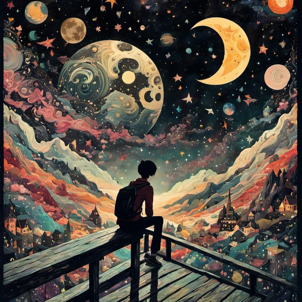 Magical Galaxy Adventure in Anime Style