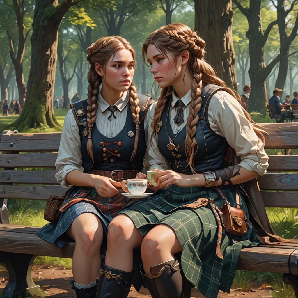 Tea Party Portrait in Hyperdetailed Style