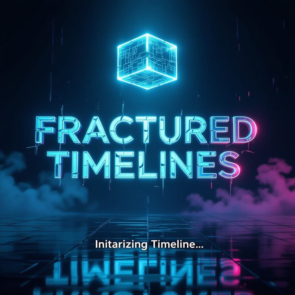 Cyberpunk Logo with Glitched Metallic Lettering and Neon Lig...