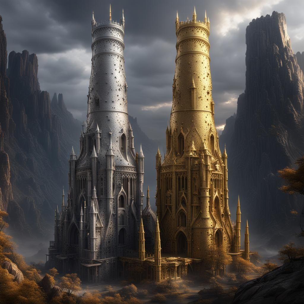 Gold and Silver Towers: Fantasy Concept Art