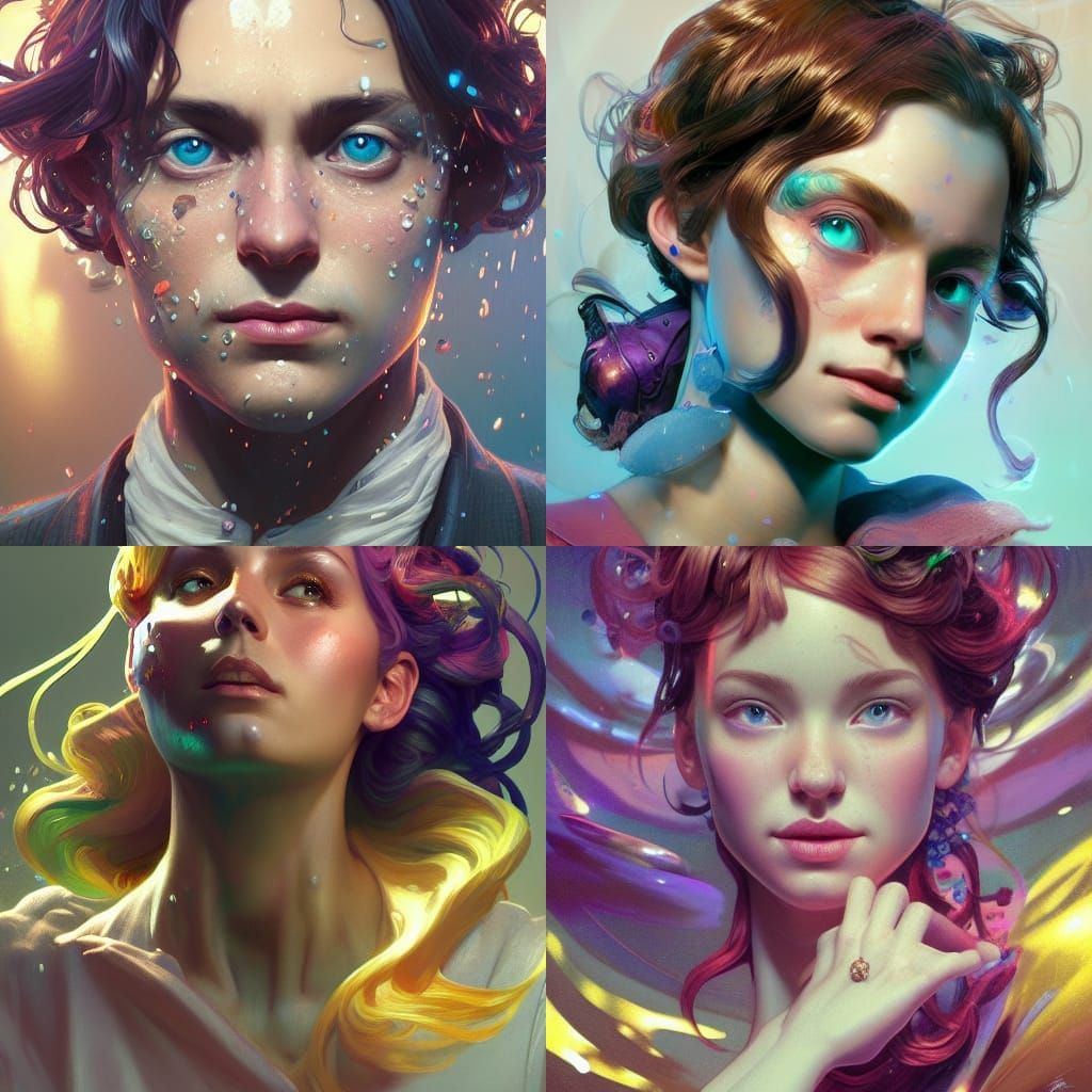 Imaginative Portrait in Art Nouveau Style