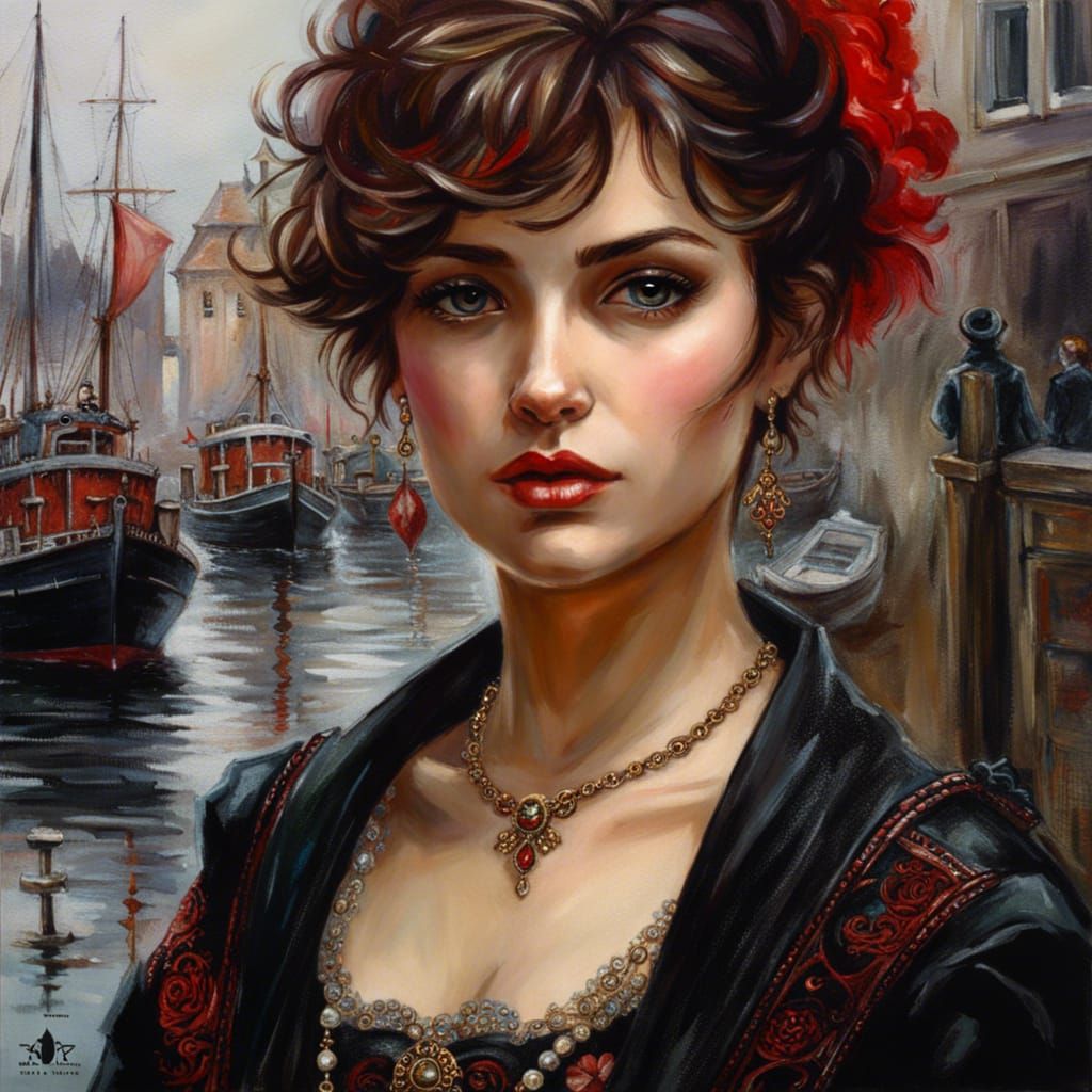 Portrait of a Beautiful Girl in Gothic Style