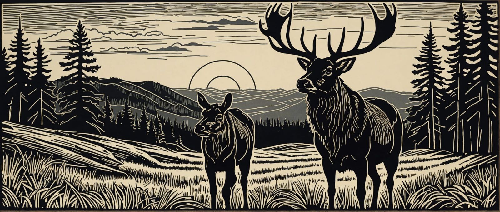 black hills South Dakota, Black Elk. Heyoka. dark empath. trickster, shapeshifter. woodcut, linocut