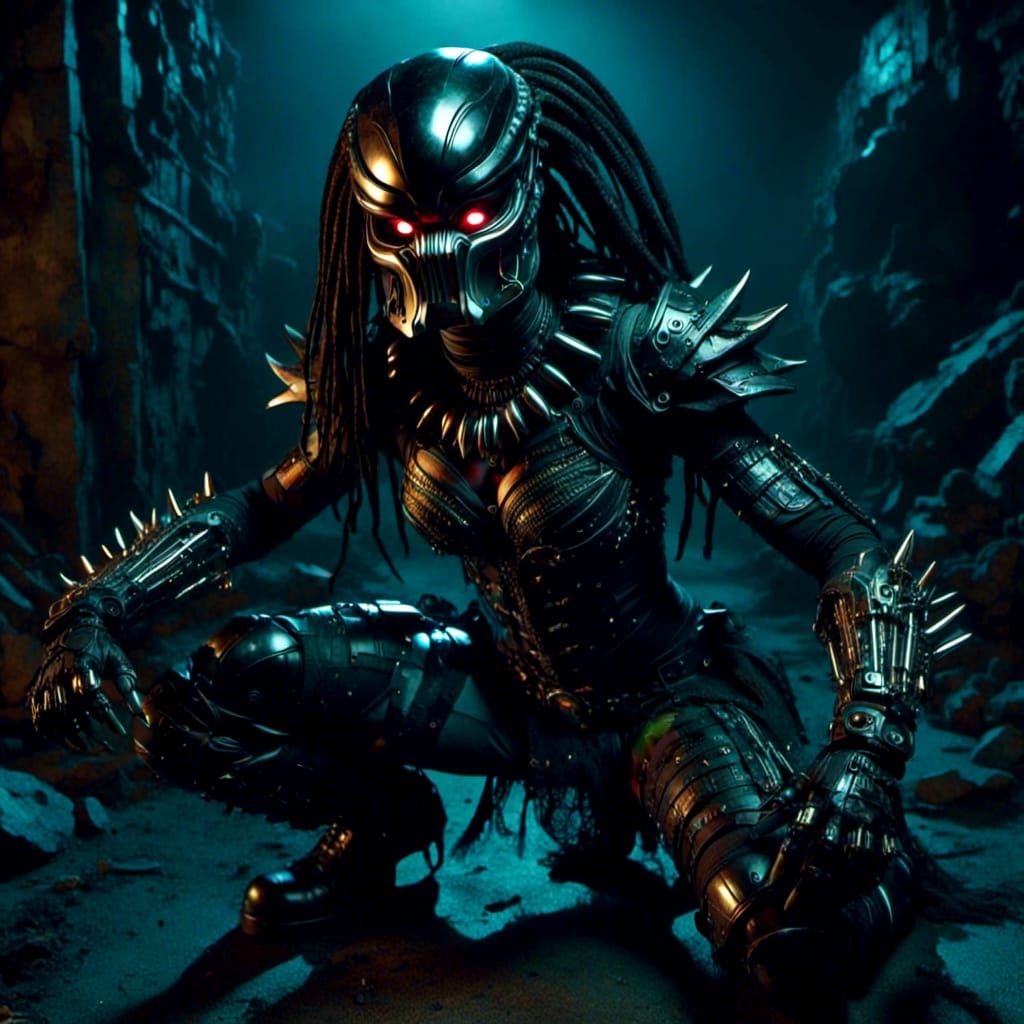 Cyberpunk Gothic Cartoon Character Illustration