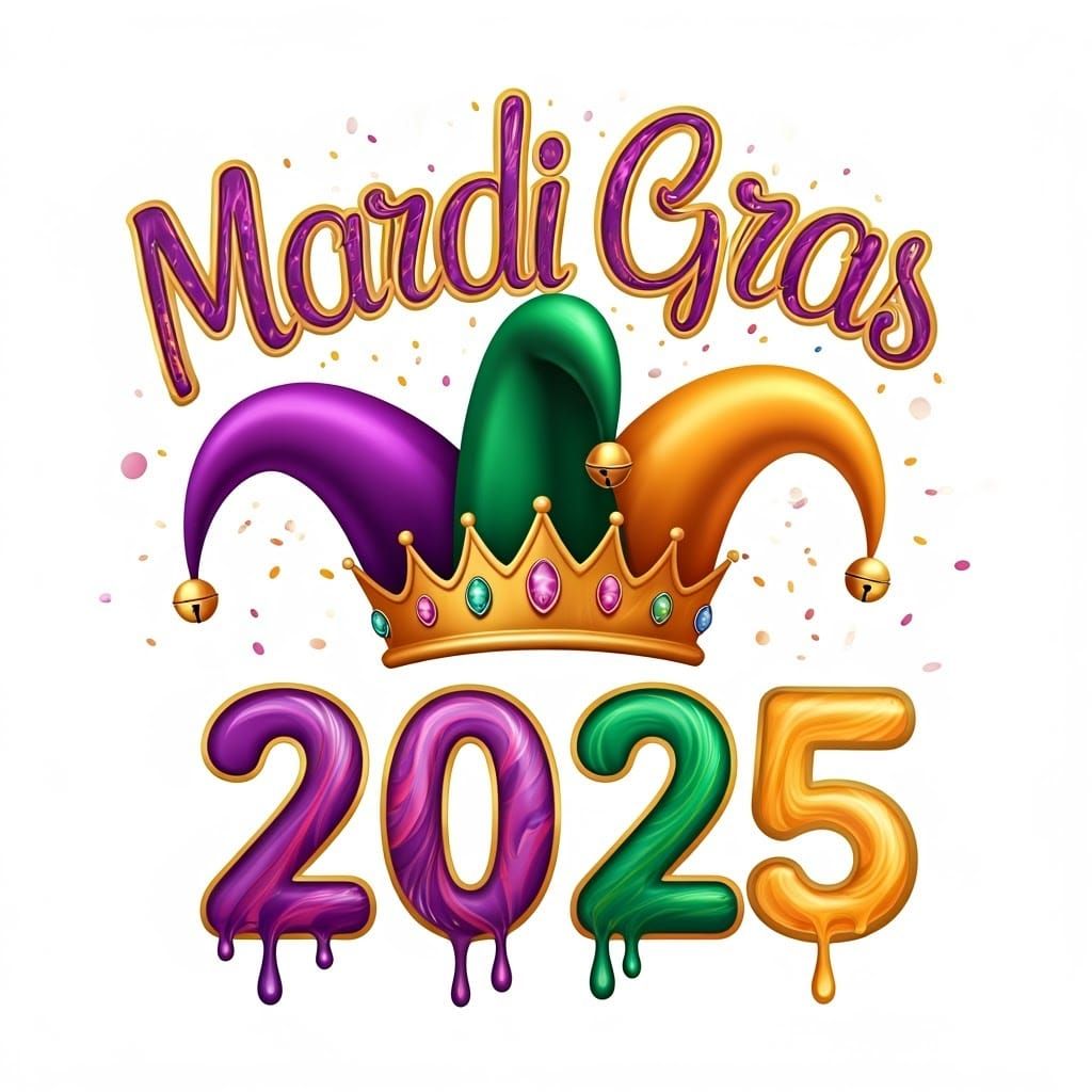 Mardi Gras Celebration in Vibrant Art Nouveau Style