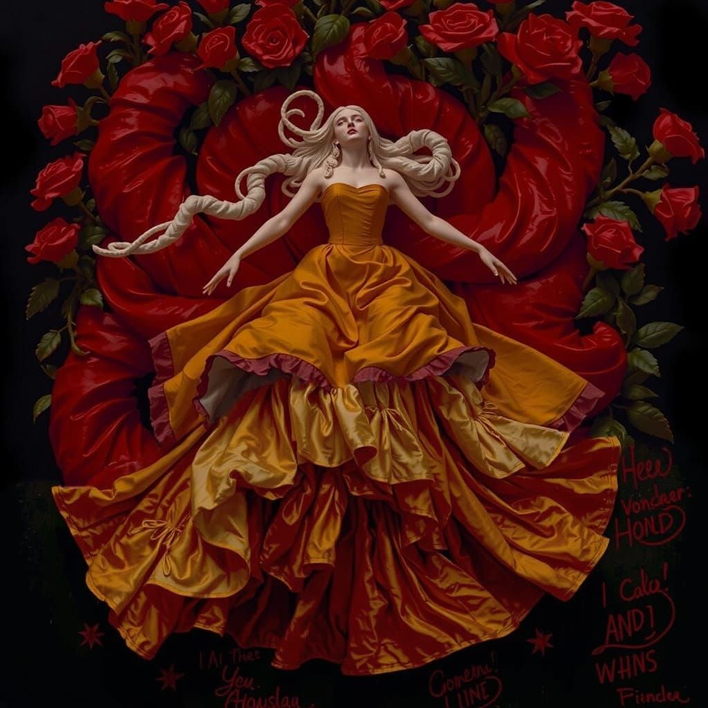 Yellow Dress in a Garden of Earthly Delights