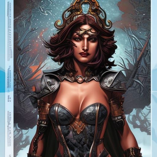 Eldritch Goddess in Comic Book Style Armor