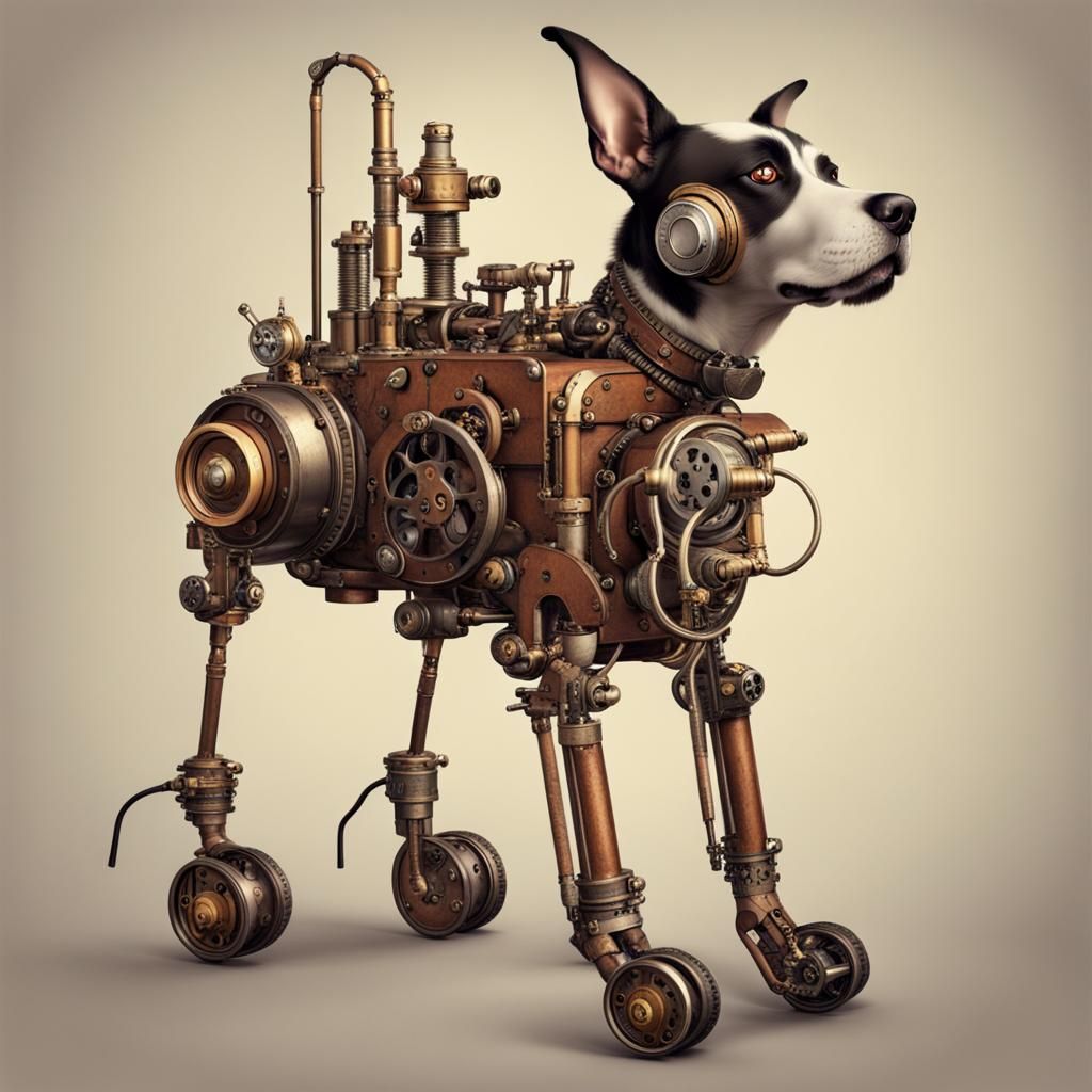 Dog Creates Steampunk Robot Engine