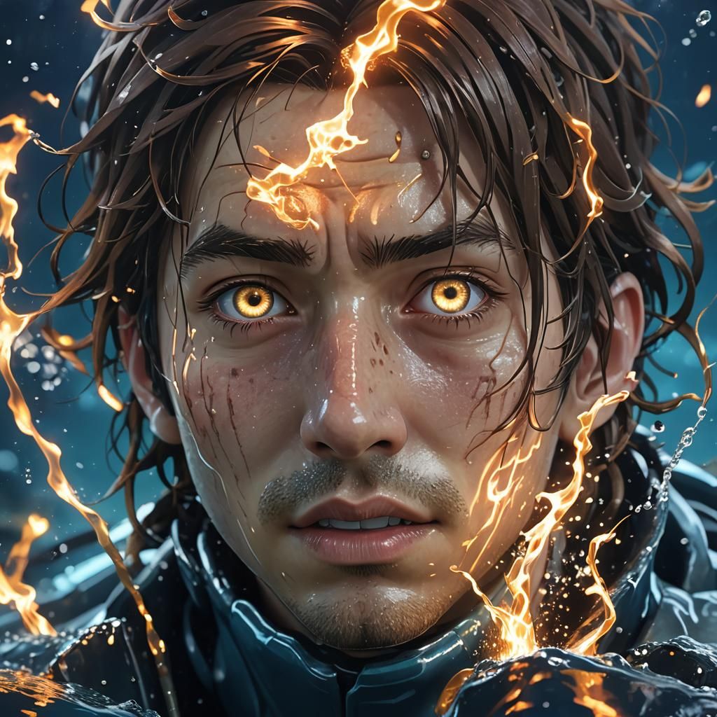 Underwater Welder in Hyper-Realistic Anime Style