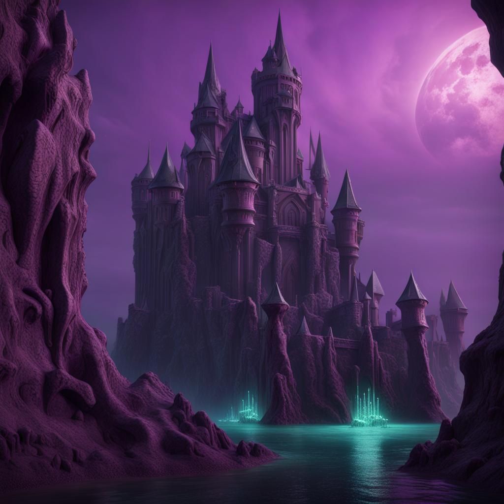 Cthulhu's Tentacled Castle in Dark Lands