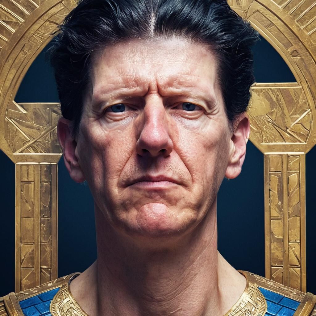 Pharaoh Portrait in Art Nouveau Style