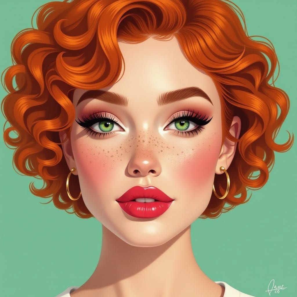 Ginger Beauty with Green Eyes