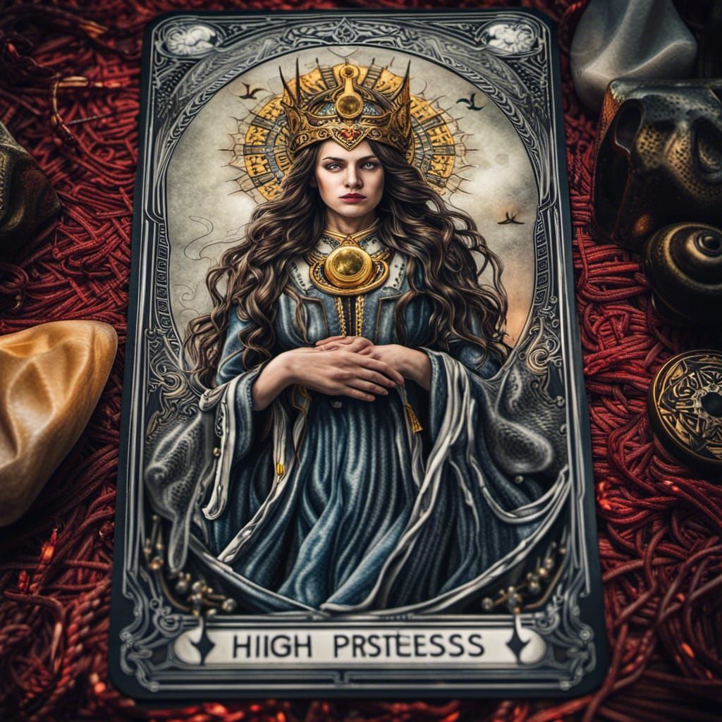 High Priestess Tarot Card in HDR
