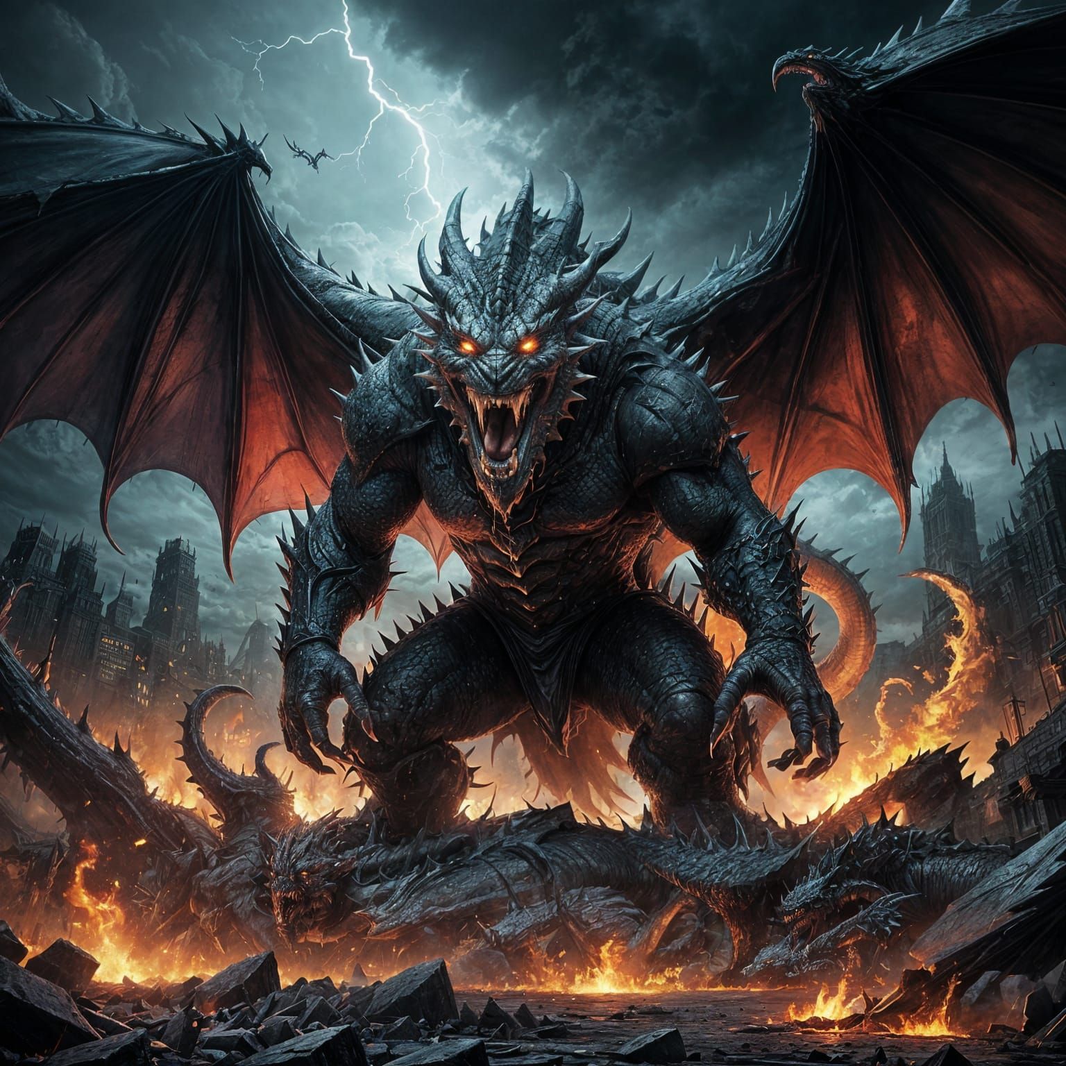 Dark Cartoon Nordic Guardian at Gate