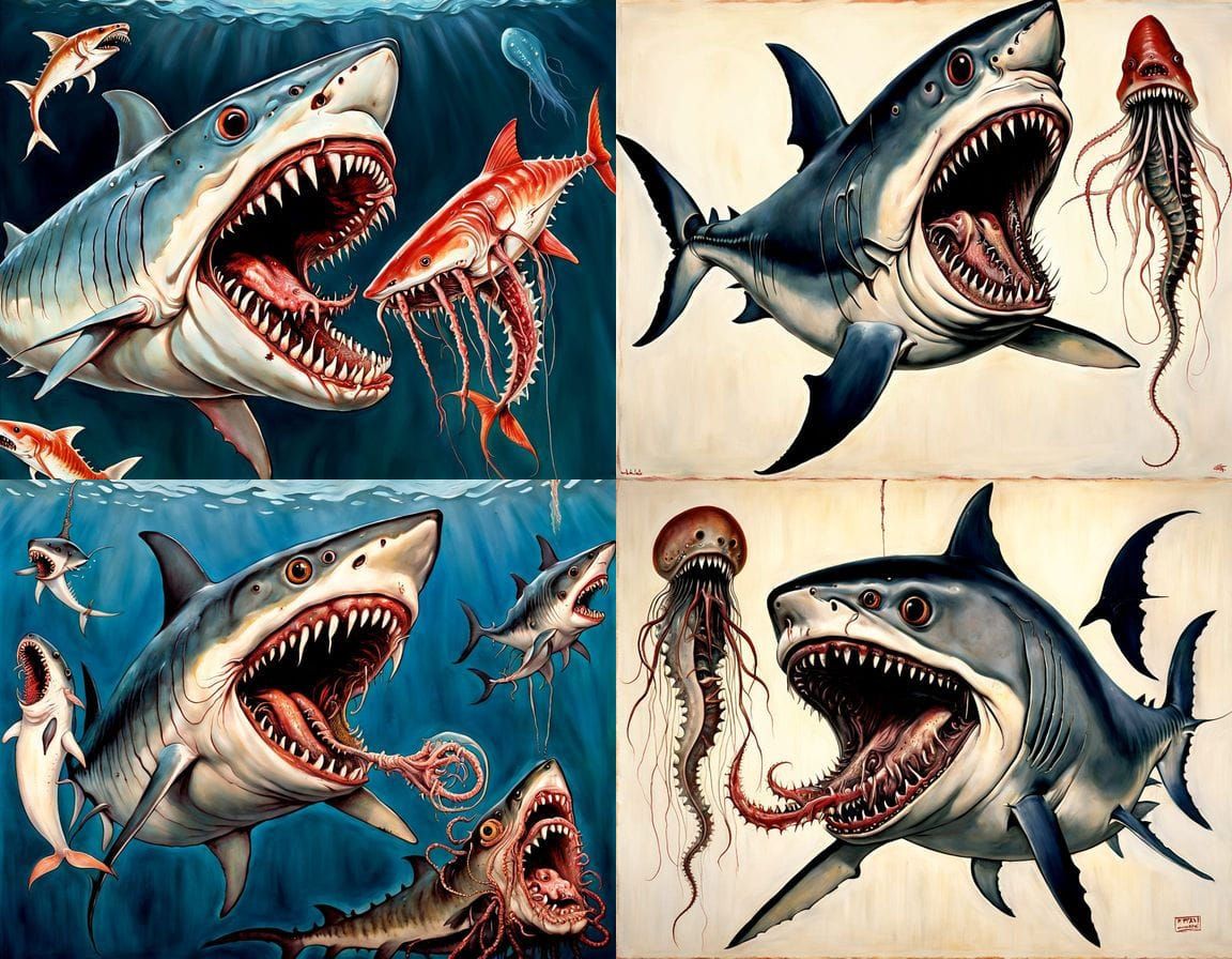 Surreal Indian Horror Scene in the Style of Dalí and Schiele