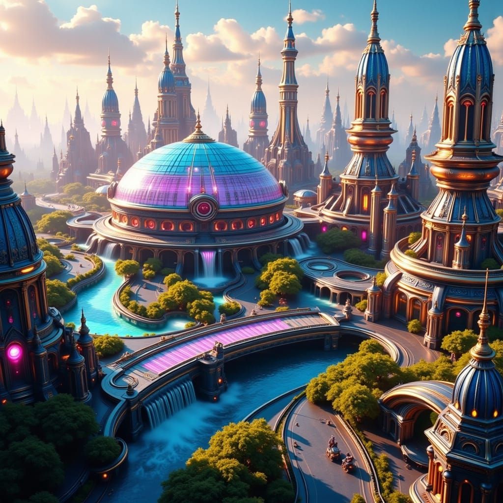 Ethereal Solar Punk Metropolis