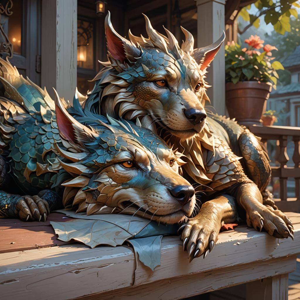 Hyperdetailed Dragon Dog Portrait in Unreal Engine