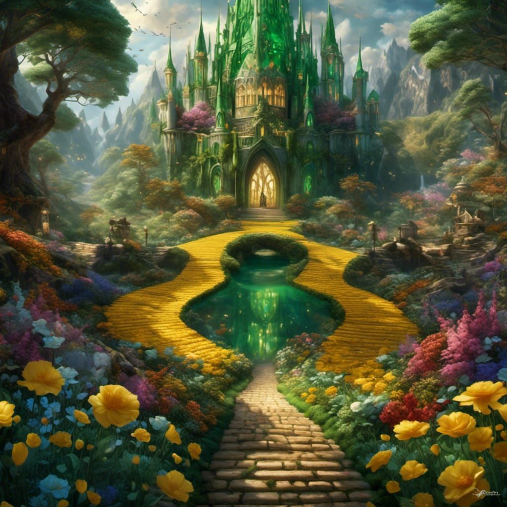 Enchanting Emerald City with Yellow Brick Road