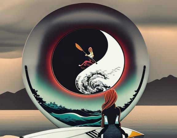 Kayaking in Japan Wave Tube: Surreal Pop Art