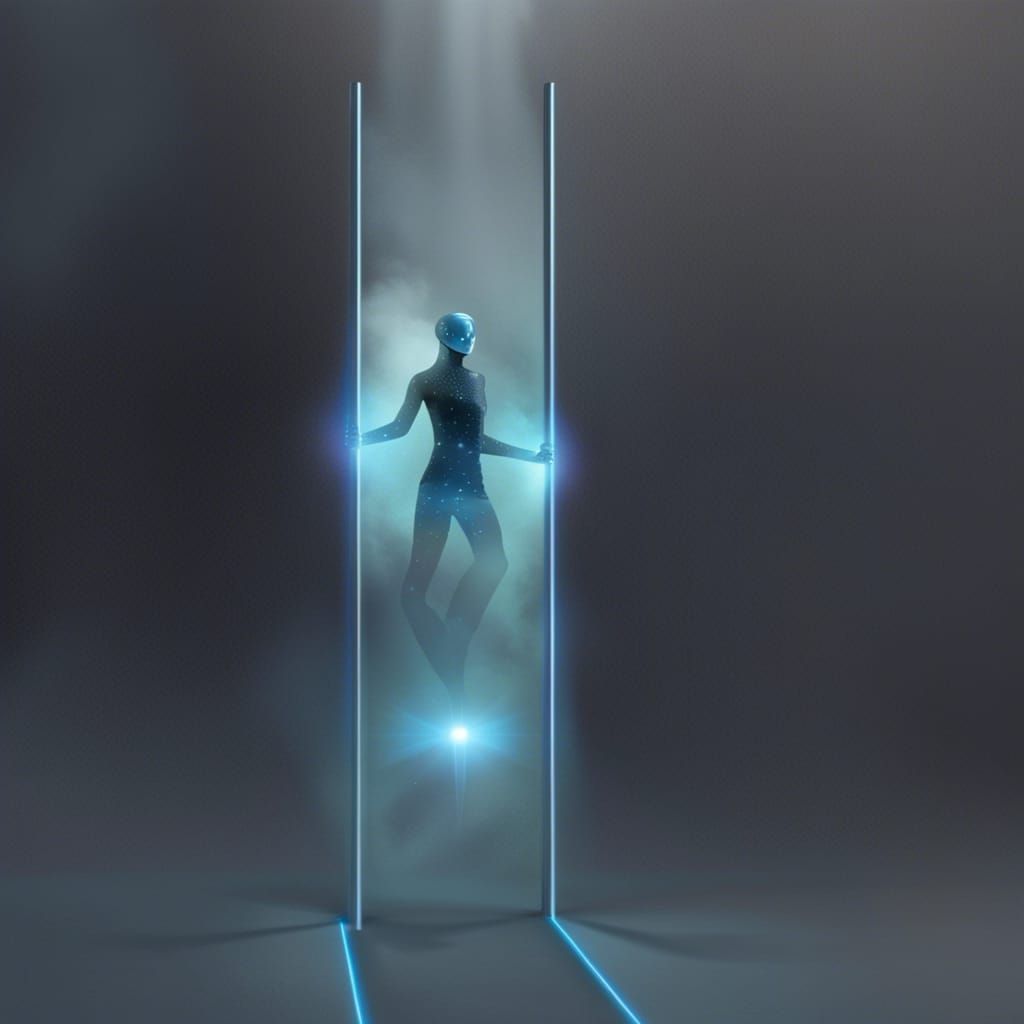 Person Teleporting: A Digital Illustration